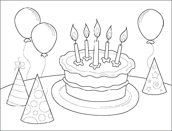 600x458 Happy Birthday Coloring Pages Free Unique Birthday Coloring Pages