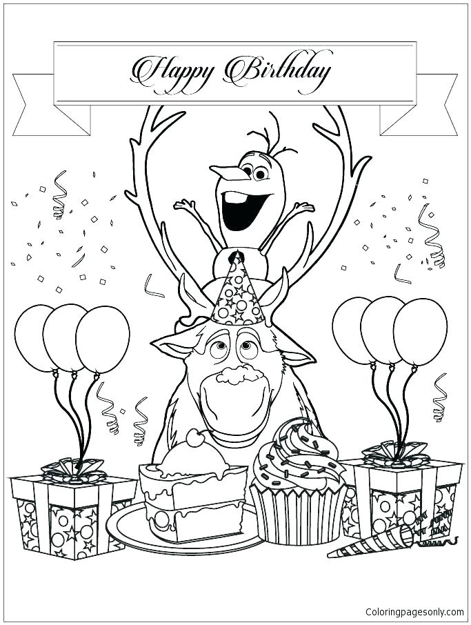 Frozen Happy Birthday Coloring Pages at GetDrawings | Free download