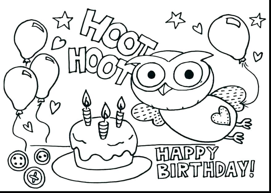 878x624 Birthday Cake Coloring Page With No Candles Free Birthday Coloring