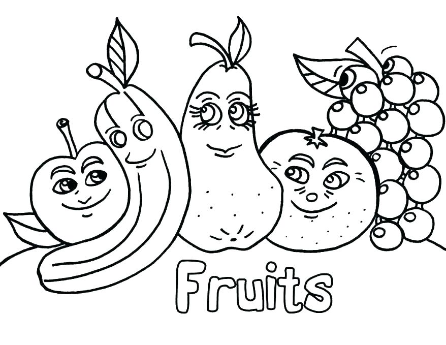 878x679 Fruit And Vegetable Colouring Pages Free Coloring Fruits Veggies