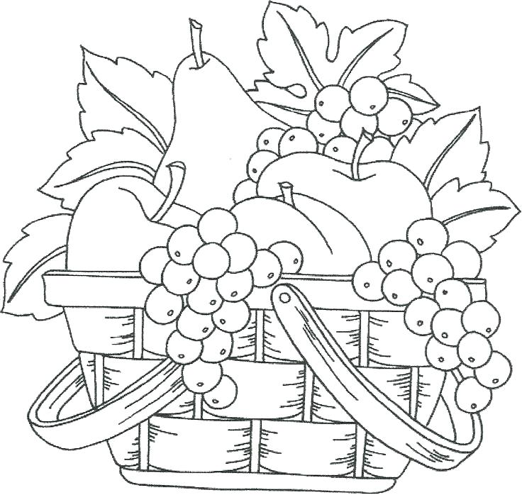 736x698 Fruit Basket Coloring Pages Fruit Basket Coloring Pages Fruits