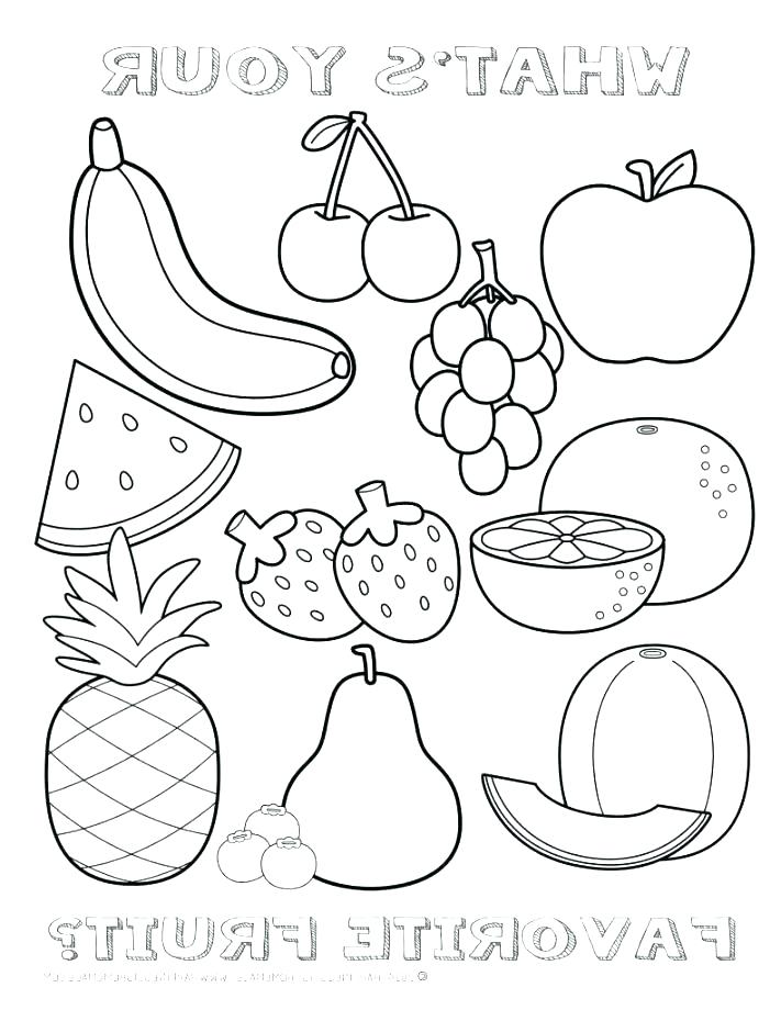 711x920 Coloring Fruit Basket Coloring Page Pages Fruits Kids Empty