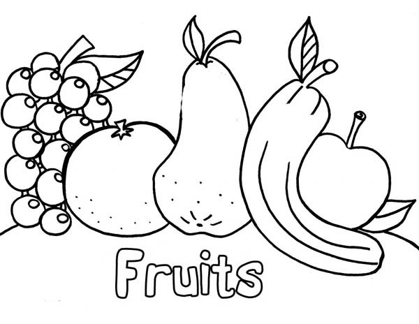 600x464 Fresh Fruit Coloring Page