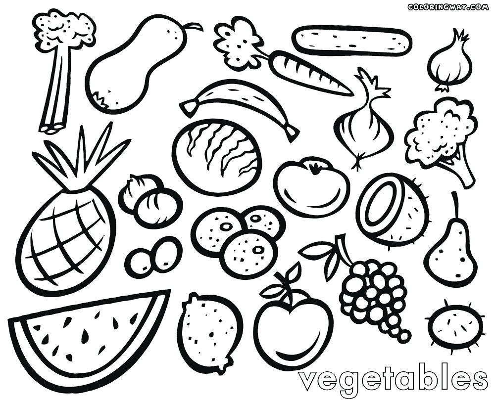 1000x811 Sweet Design Vegetable Coloring Pages Fruit And Vegetables