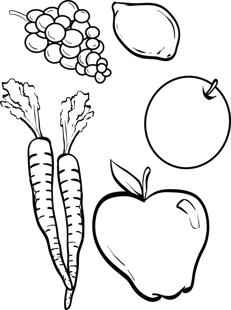 763x1024 Free, Printable Fruits And Vegetables Coloring Page For Kids