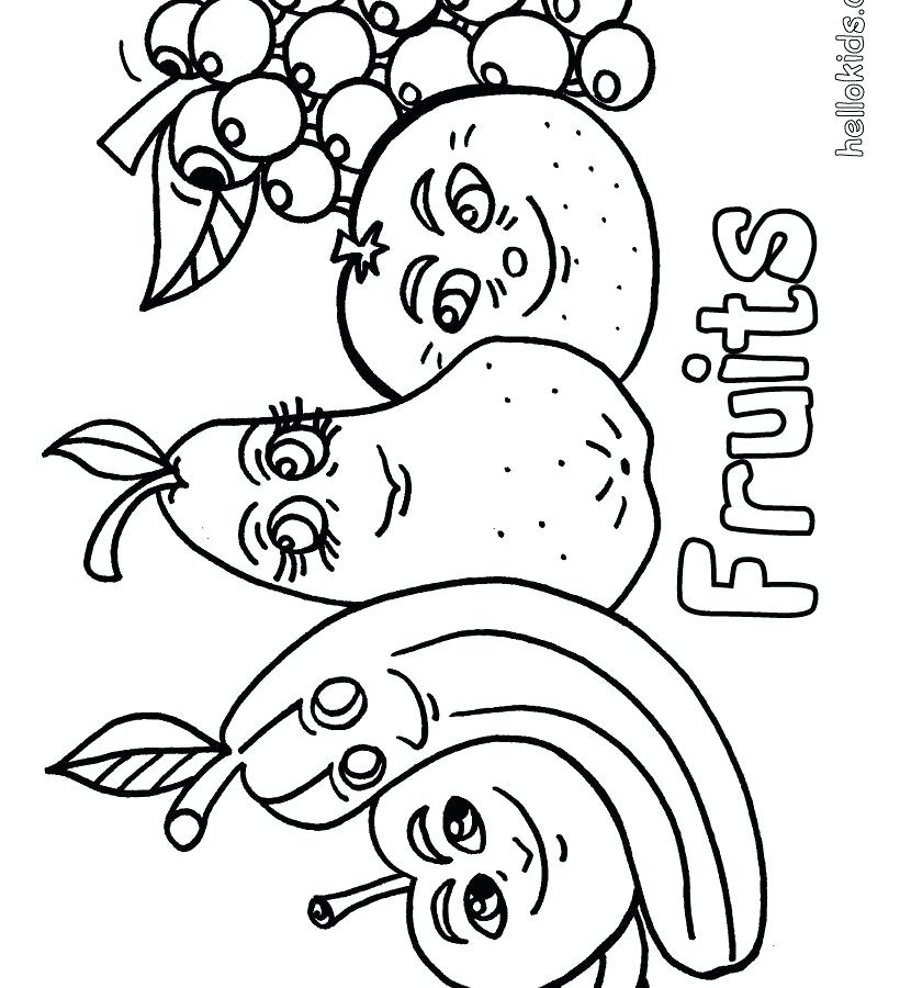 820x900 Fruits Coloring Pages Apple Fruit Coloring Pages For Kids Easy