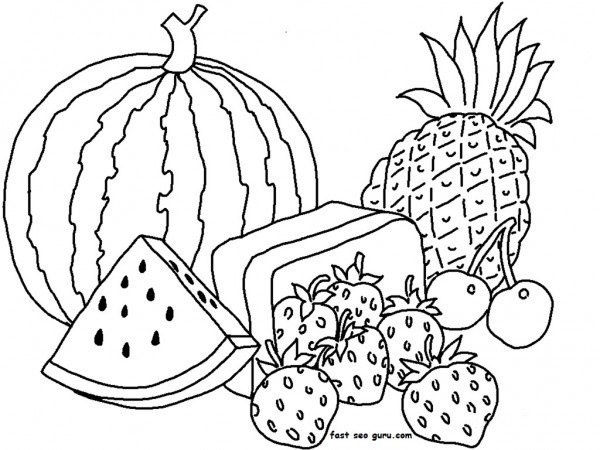 Fruits And Vegetables Coloring Pages For Kids Printable at GetDrawings ...