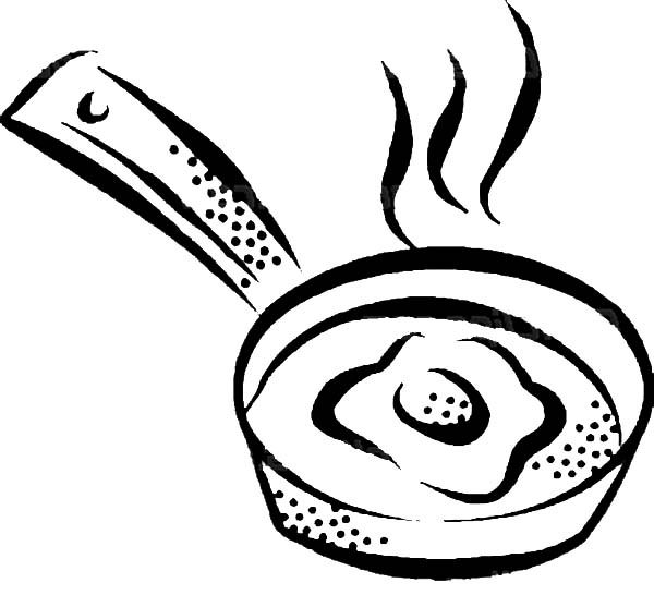 600x546 Frying Pan Coloring Page
