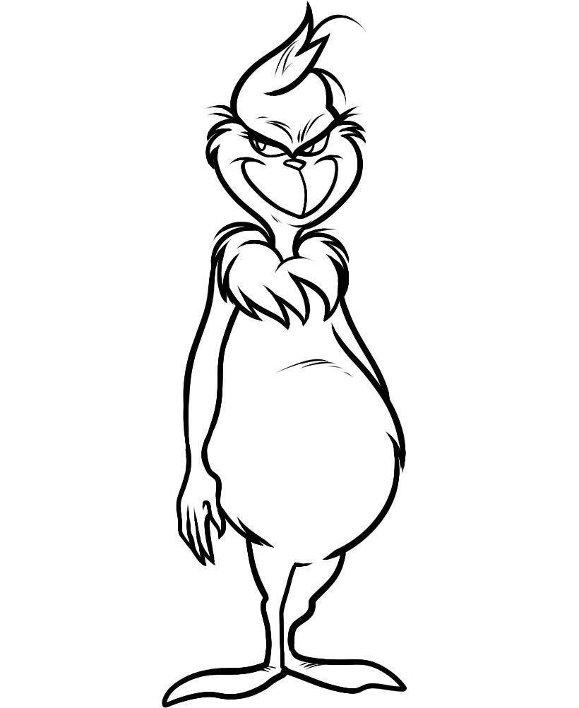 820x1003 Incredible Grinch Full Body Coloring Pages
