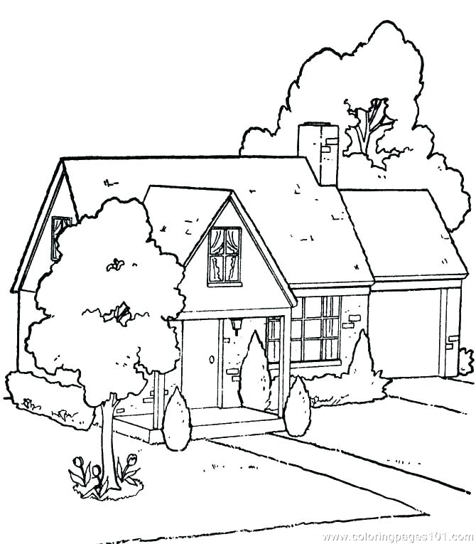 670x765 Full House Coloring Page Kids Coloring Printable Gingerbread House