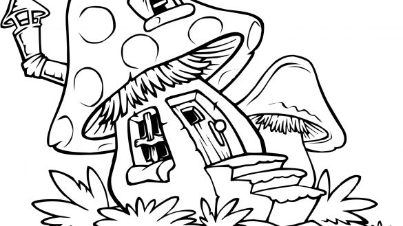 585x329 Full House Coloring Pages Mushroom Smurfs
