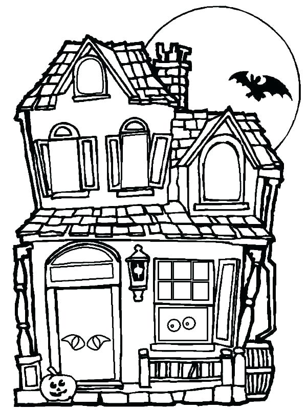 600x800 Haunted Mansion Coloring Pages Haunted House Coloring Pages Full