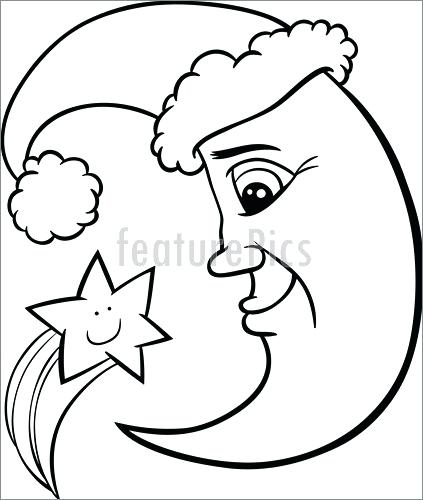 423x500 Moon And Stars Coloring Pages Moon Coloring Pages With Coloring