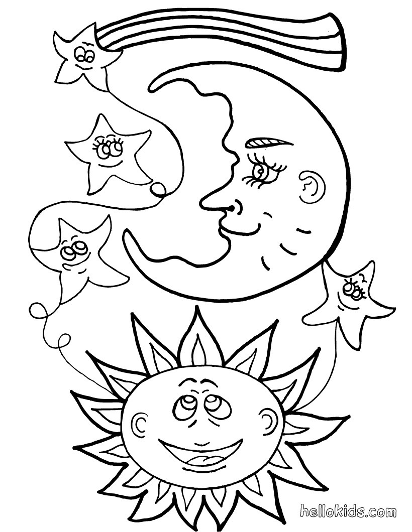 820x1060 Sun And Moon Coloring Pages