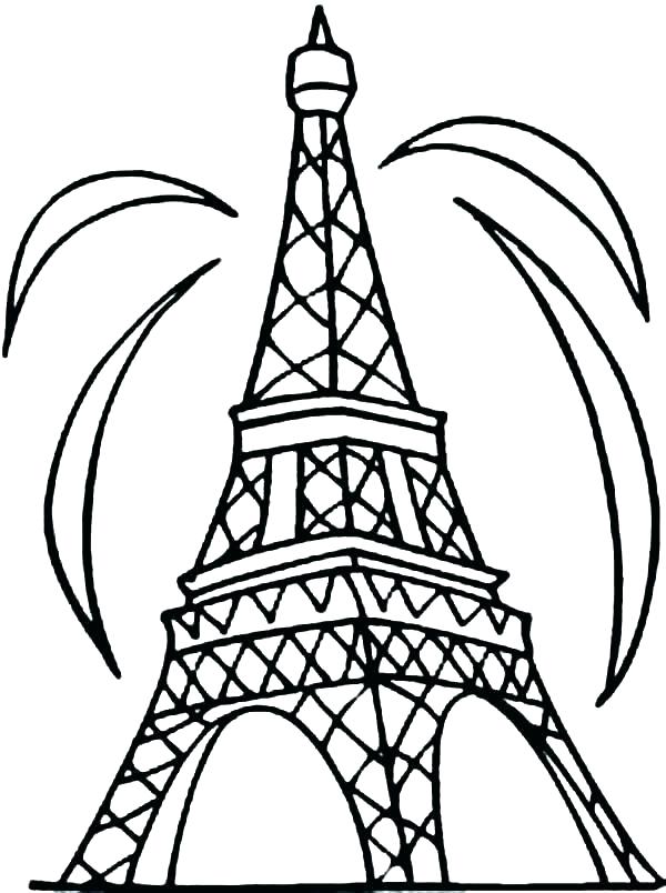 600x804 Eiffel Tower Colouring Pages Tower Coloring Pages Outline
