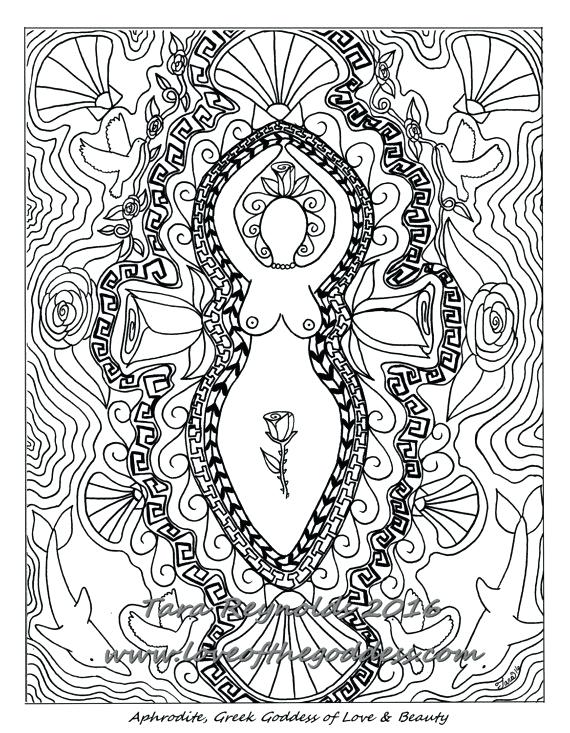 570x733 Aphrodite Coloring Page Mandala Coloring Page Goddess Printable