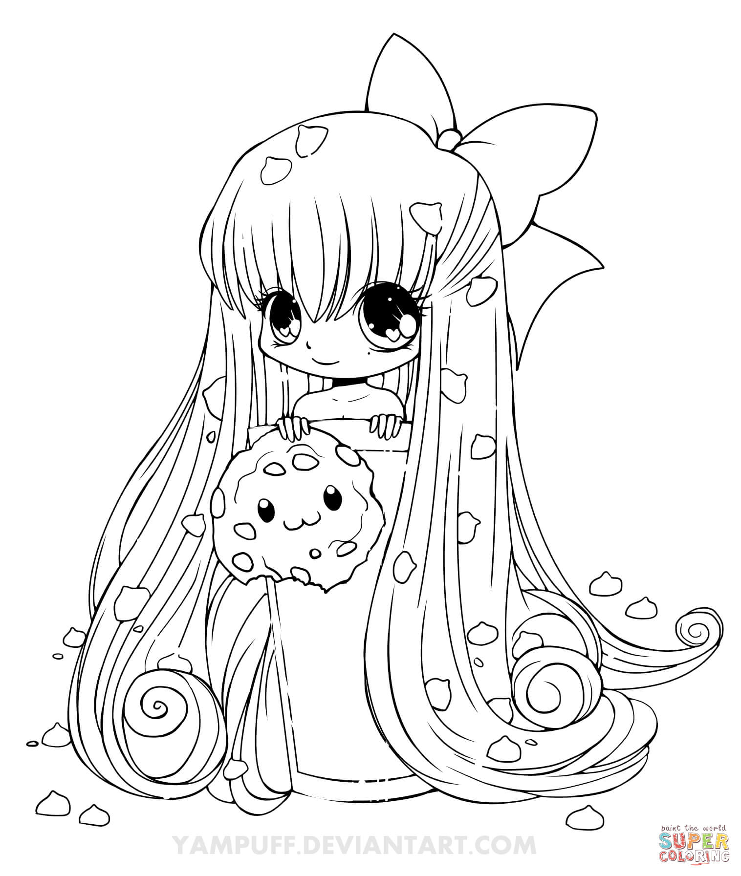 1516x1793 Chibi Cookie Girl Coloring Page Free Printable Coloring Pages