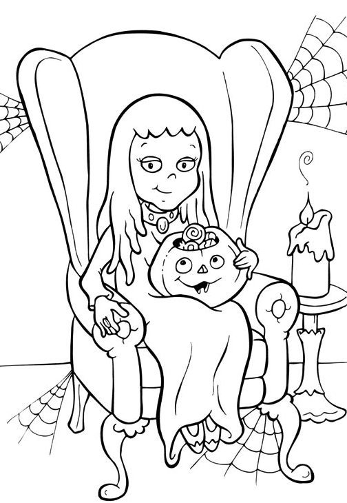 504x730 Cute Halloween Coloring Pages For Kids