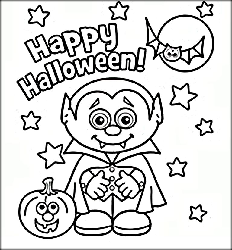 768x830 Cute Vampire Halloween Coloring Pages Coloring