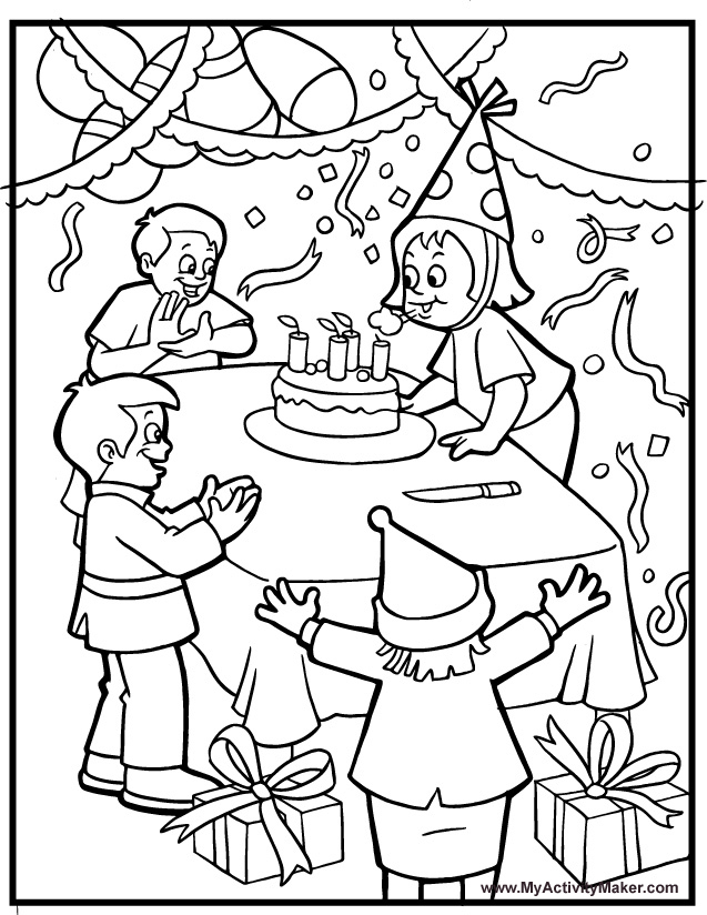637x824 Birthday Party Coloring Pages Printable
