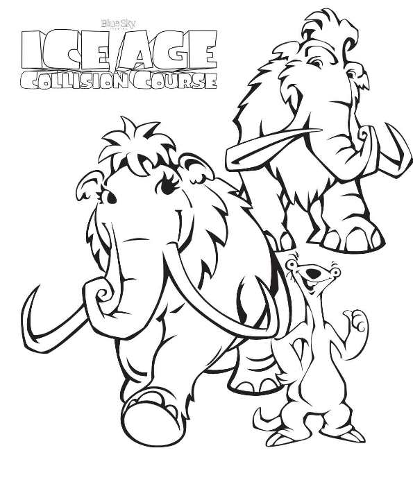 595x695 Picture Of Ice Age Colouring Pages