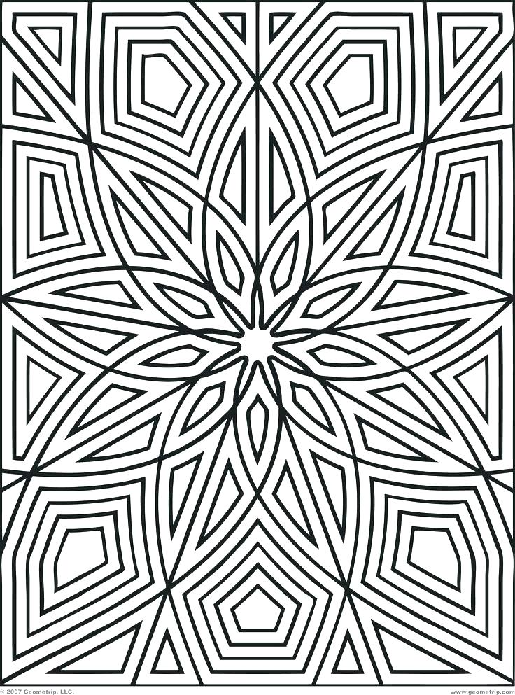 736x993 Cool Pattern Coloring Pages Geometric Designs Page Free Coloring