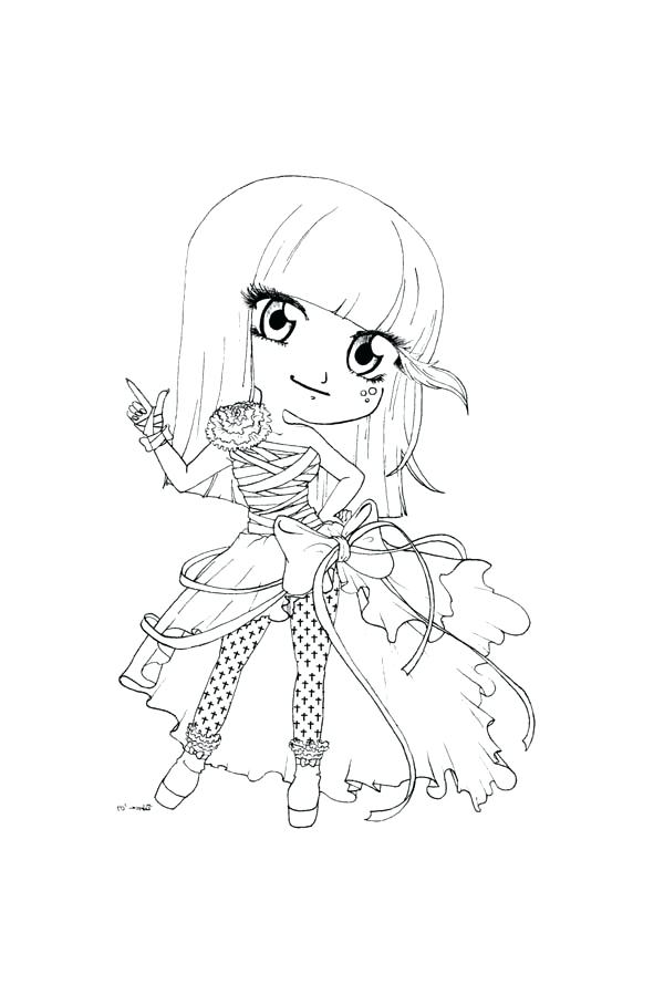 600x899 Coloring Pages Printable Coloring Cute Lady Gaga Drawing