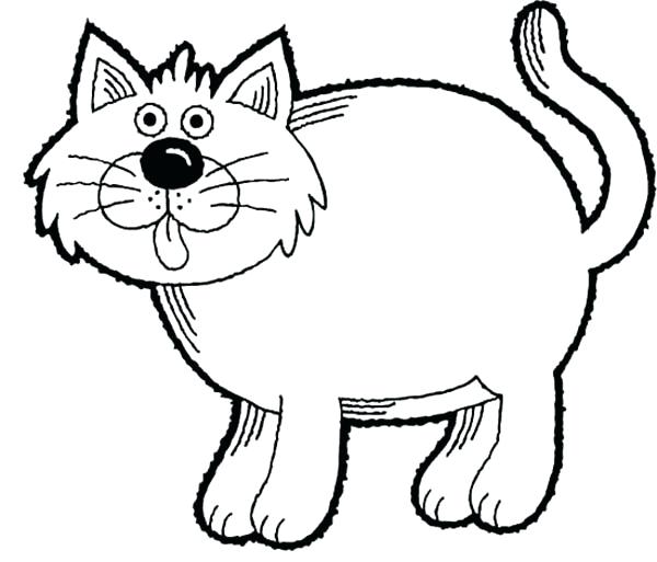 600x513 Fat Cat Family Coloring Page Com