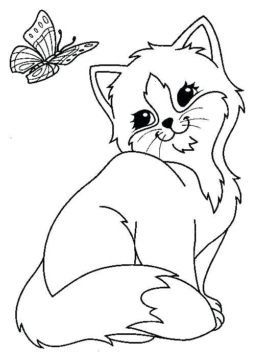 525x712 Funny Cat Coloring Pages Page Cute Cat Coloring S Preschool