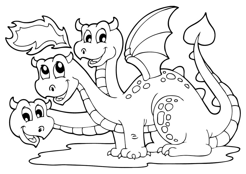 842x595 Dragon Coloring Pages