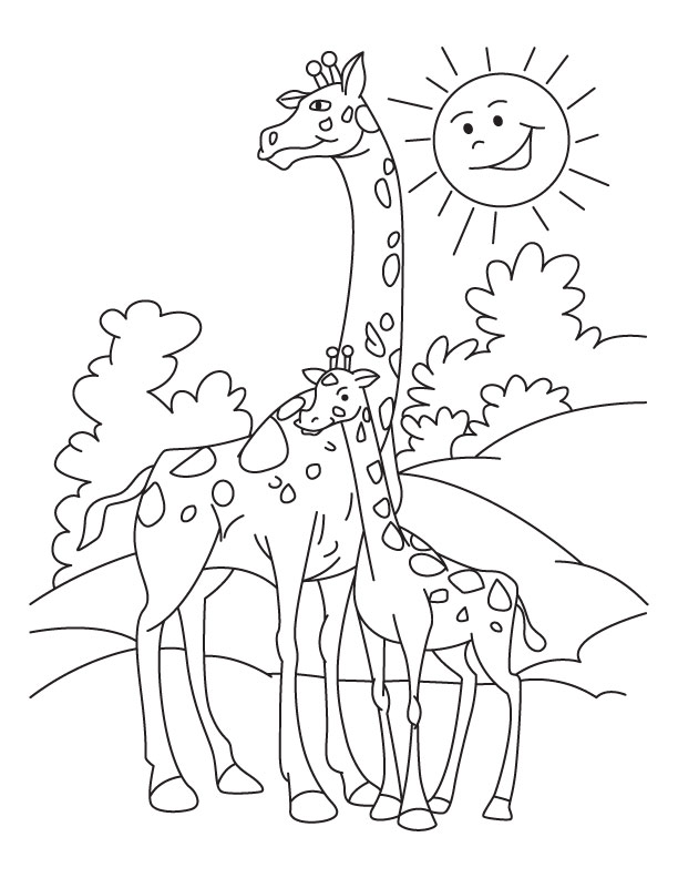 612x792 Coloring Pictures Of Giraffes Free