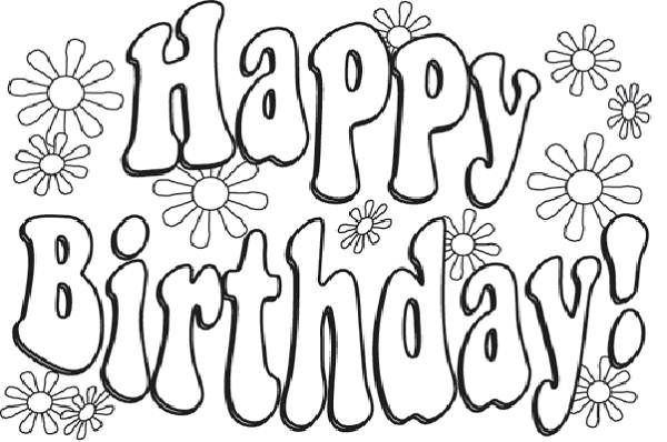 600x398 Funny Happy Birthday Coloring Pages Cakes Transfer Ideas