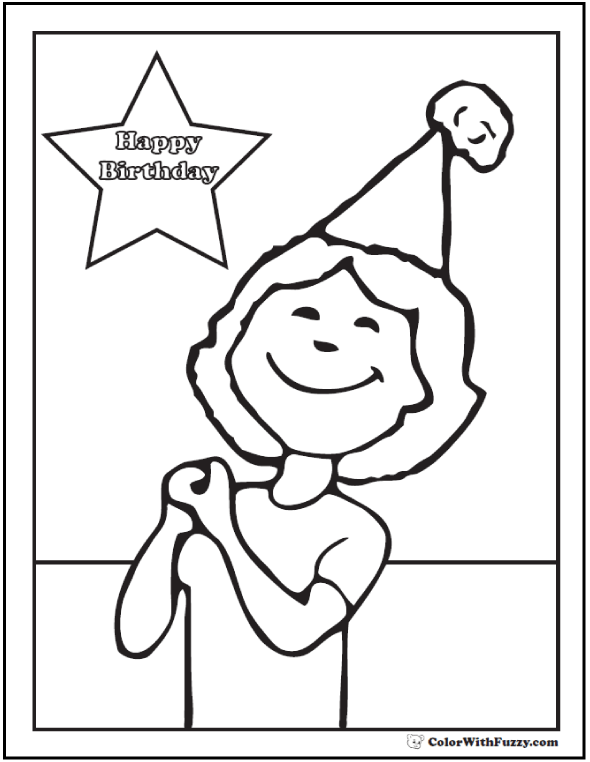 590x762 Birthday Coloring Pages Customizable Pdf