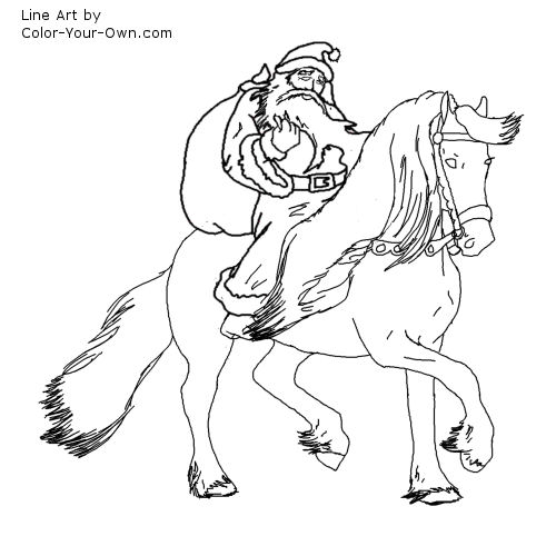 500x500 Christmas Horse Coloring Pages