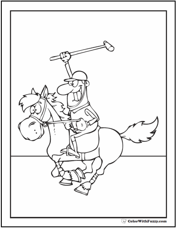 590x762 Funny Polo Horse Coloring Page