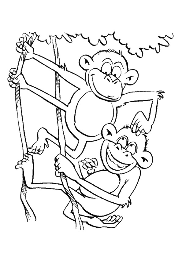 595x842 Cute Monkey Coloring Sheets For Kids