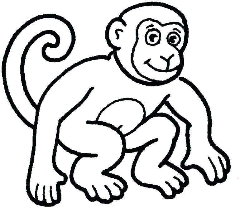 770x667 Coloring Book Monkey Plus Cartoon Humorous Illustration Of Cute