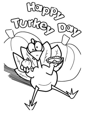 300x400 Cute Thanksgiving Turkey Coloring Pages