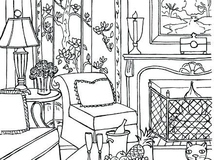 The best free Living room coloring page images. Download from 284 free ...