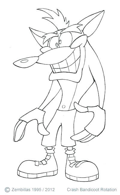 400x650 Crash Bandicoot Coloring Pages