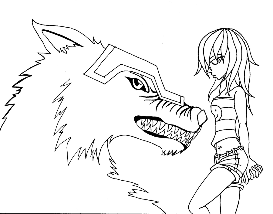 900x705 Anime Wolf Coloring Pages