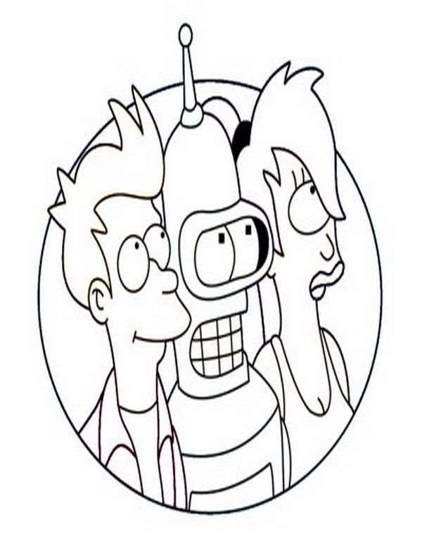 600x776 Futurama Coloring Pages Coloring Printables