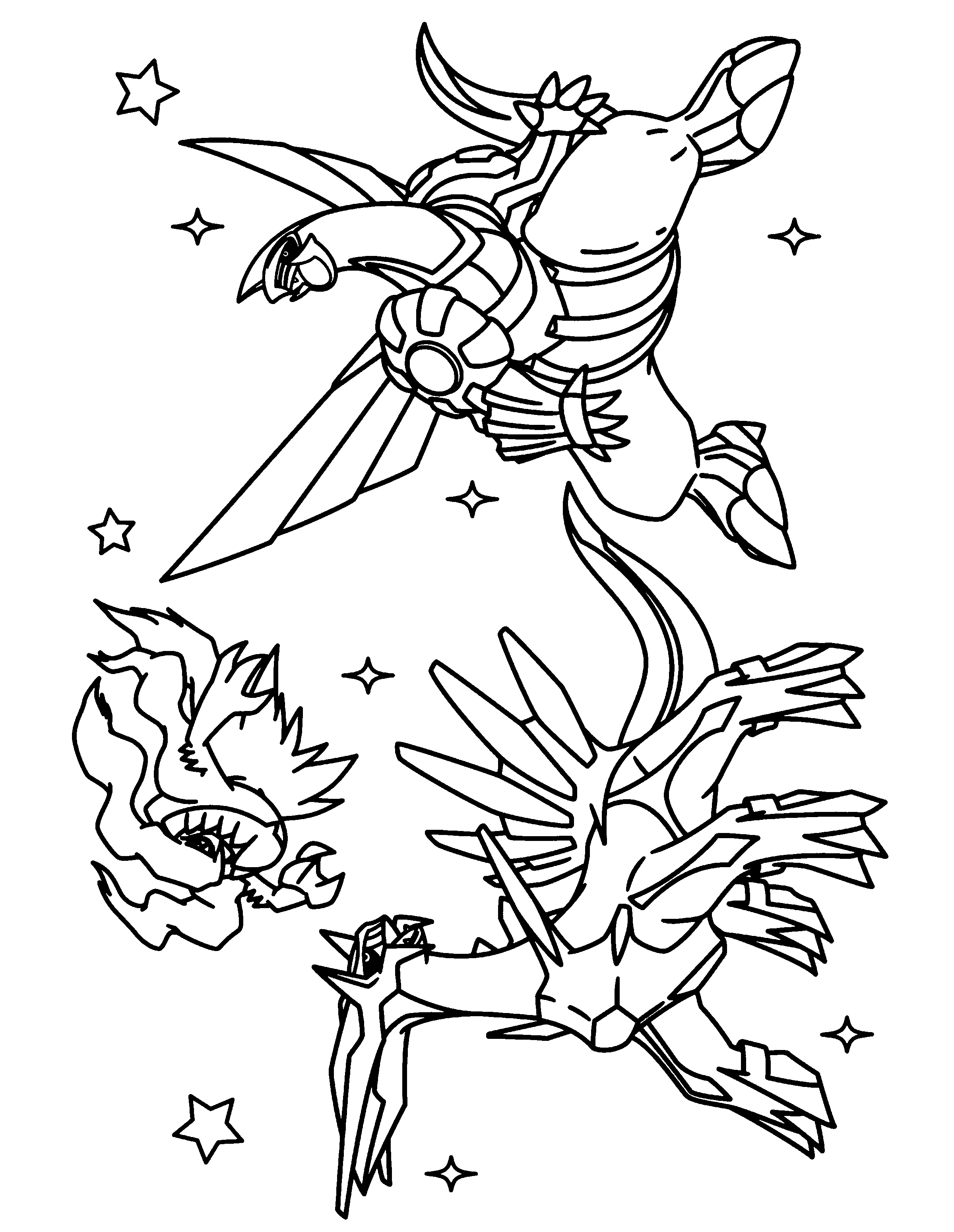 2400x3100 Pokemon Dialga And Palkia Coloring Pages
