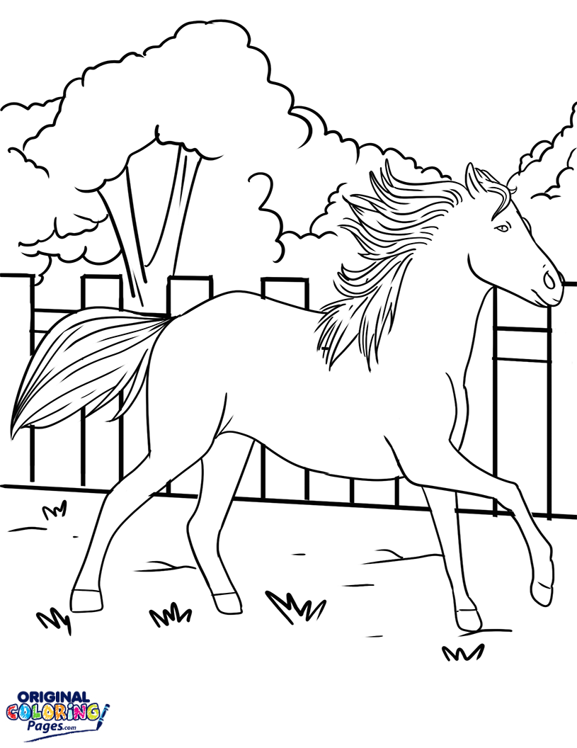 Galloping Horse Coloring Pages at GetDrawings | Free download