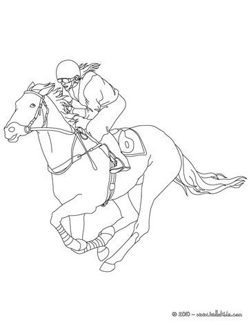 364x470 Jockey On A Galloping Horse Coloring Page More Sports Coloring