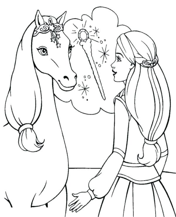 600x742 Horses Coloring Page