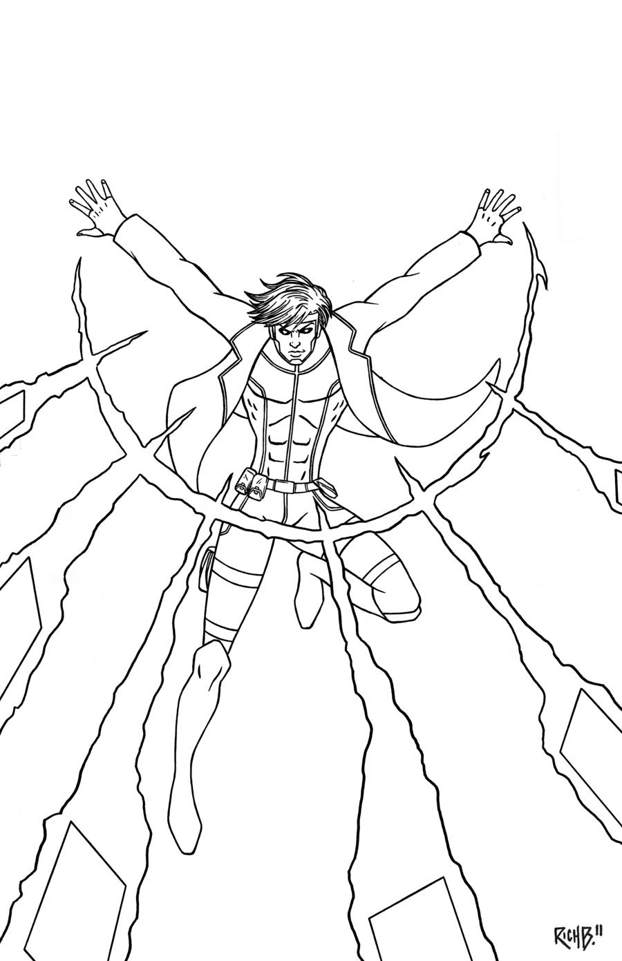 900x1391 X Men Coloring Pages Gambit
