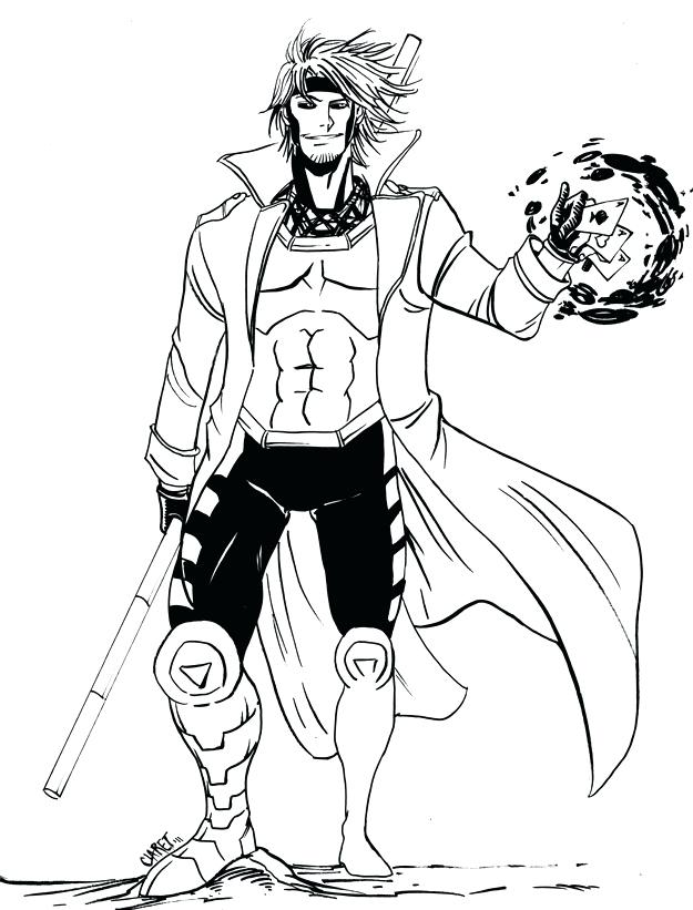 625x821 Coloriage Super Hero Gambit