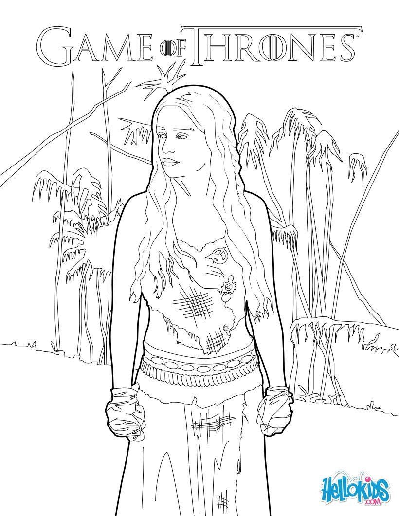 820x1060 Game Of Thrones Princess Daenerys Targaryen Coloring Pages