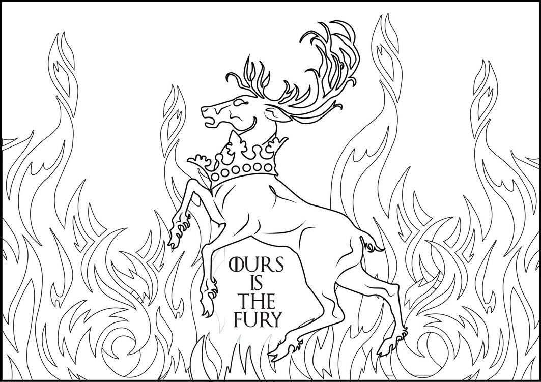 1063x751 First Rate Game Of Thrones Coloring Pages Baratheoon Ours Is